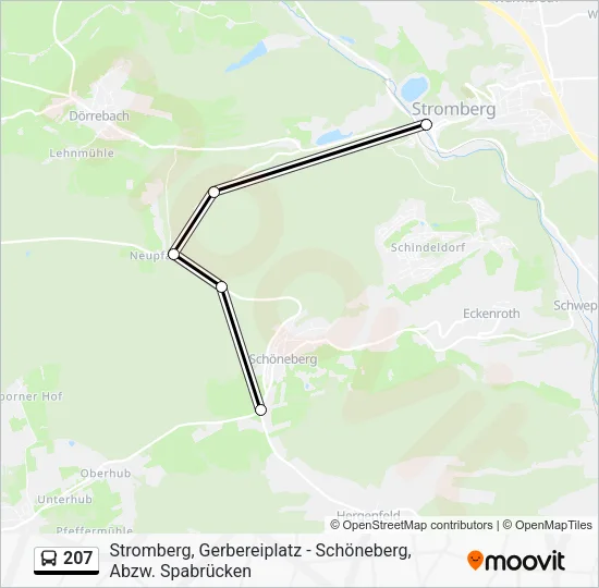 Автобус 207: карта маршрута