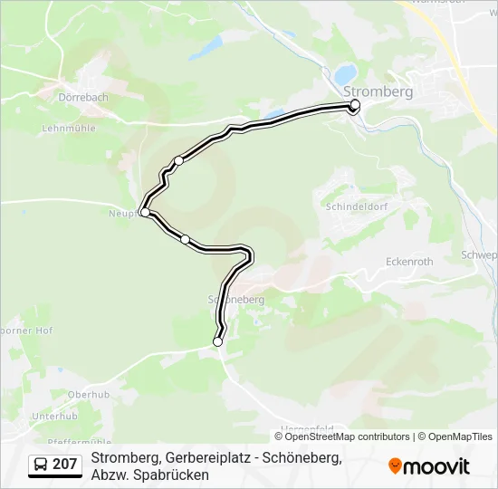 Автобус 207: карта маршрута