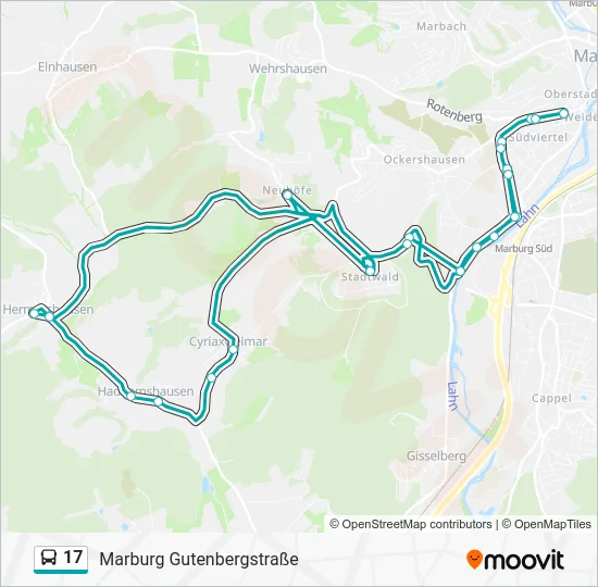 Автобус 17: карта маршрута