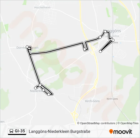 Автобус GI-35: карта маршрута