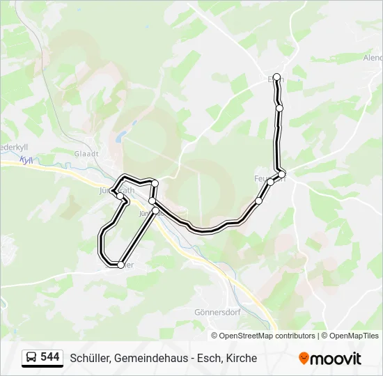 Автобус 544: карта маршрута
