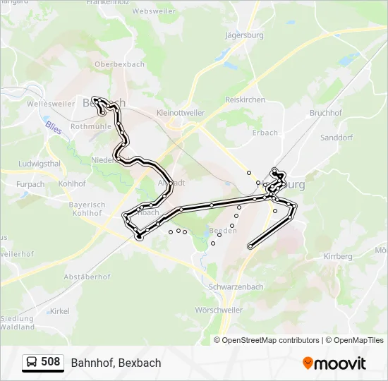 508 Route: Schedules, Stops & Maps - Bahnhof, Bexbach (Updated)
