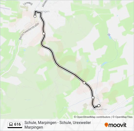 Автобус 616: карта маршрута