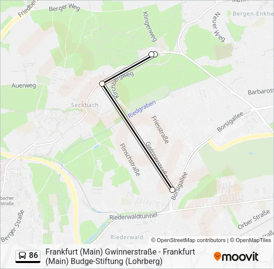 86 Bus Line Map