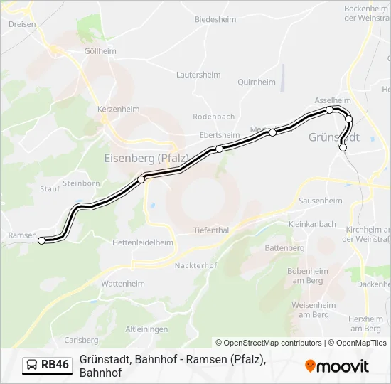 RB46 Bus Line Map