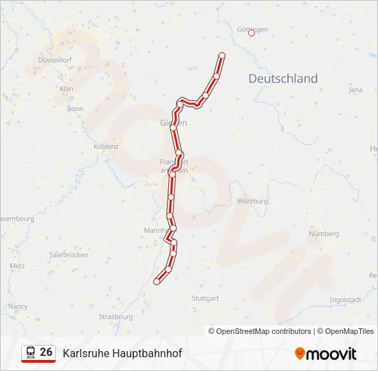 Поезд 26: карта маршрута