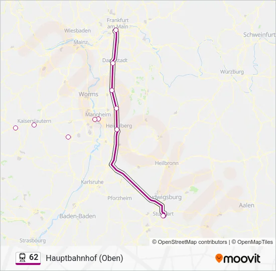 Поезд 62: карта маршрута
