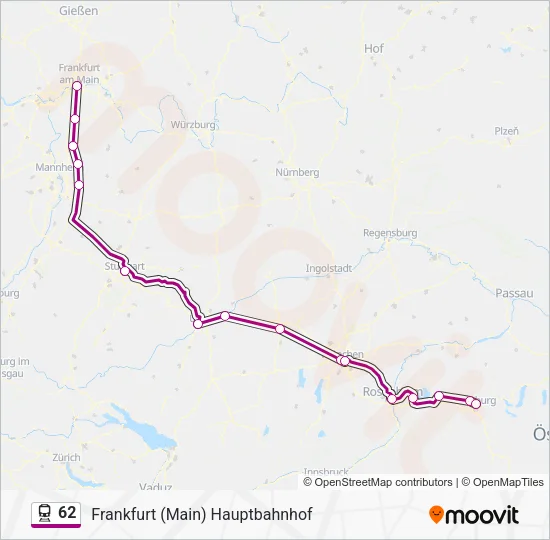 Поезд 62: карта маршрута