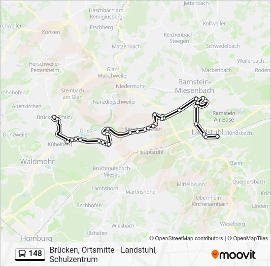 Автобус 148: карта маршрута