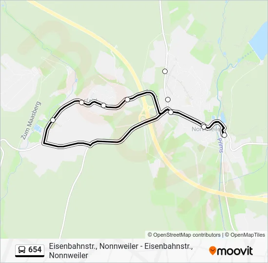 Автобус 654: карта маршрута