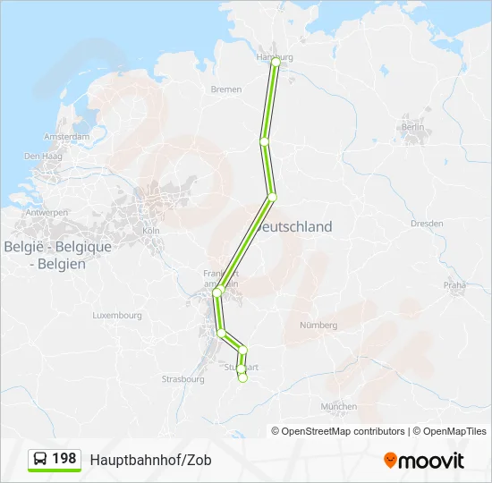 Автобус 198: карта маршрута