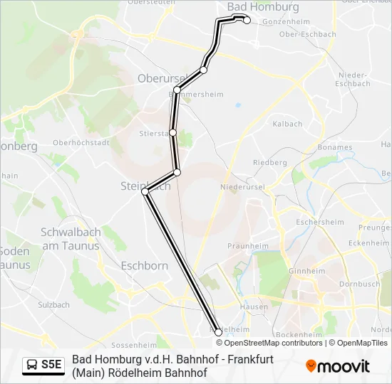 Автобус S5E: карта маршрута