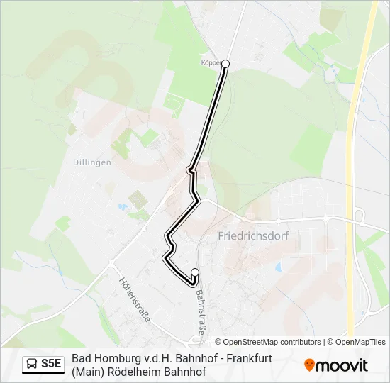 Автобус S5E: карта маршрута