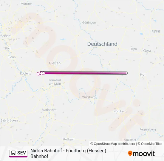 Автобус SEV: карта маршрута