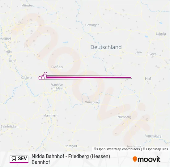 Автобус SEV: карта маршрута