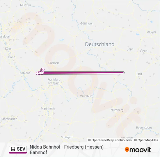 Автобус SEV: карта маршрута