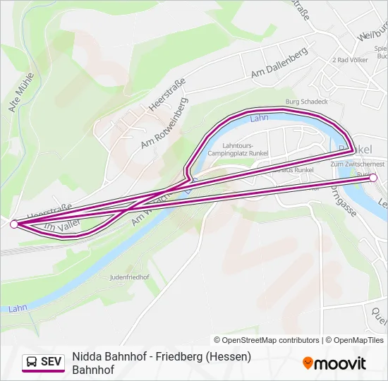 Автобус SEV: карта маршрута