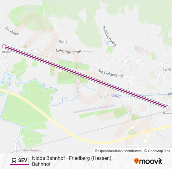 Автобус SEV: карта маршрута