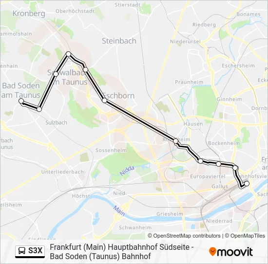 S3X Bus Line Map