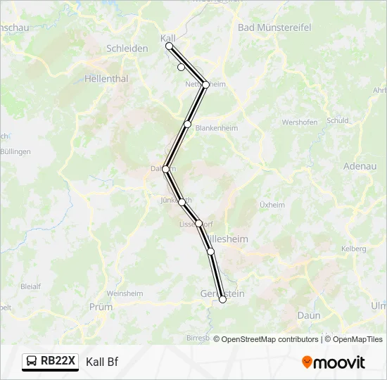 Автобус RB22X: карта маршрута