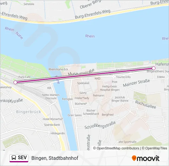 Автобус SEV: карта маршрута