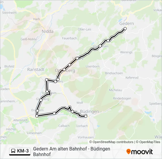 Автобус KM-3: карта маршрута