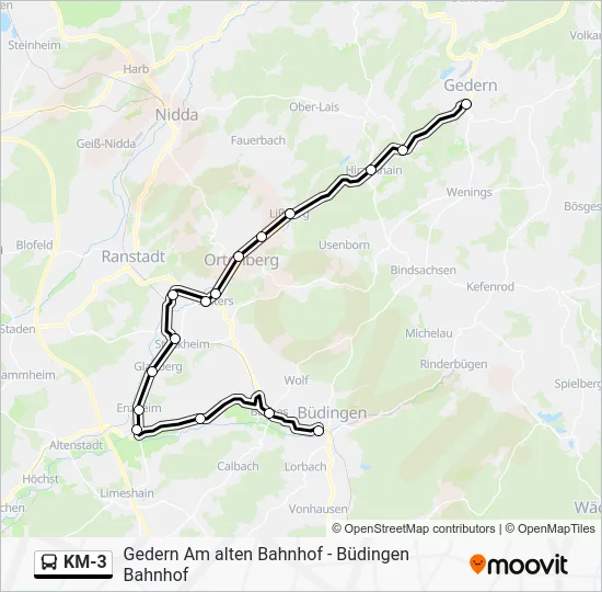 Автобус KM-3: карта маршрута
