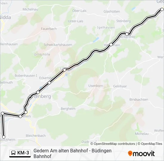 Автобус KM-3: карта маршрута