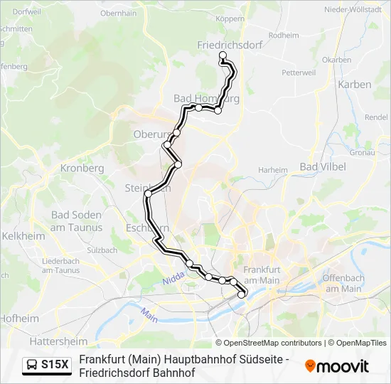 S15X Bus Line Map
