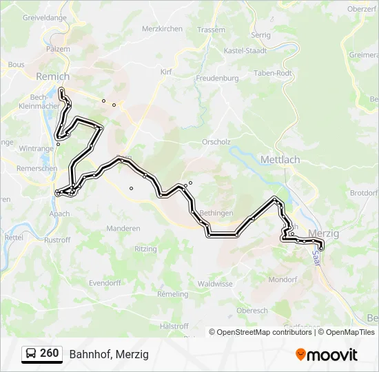 Автобус 260: карта маршрута