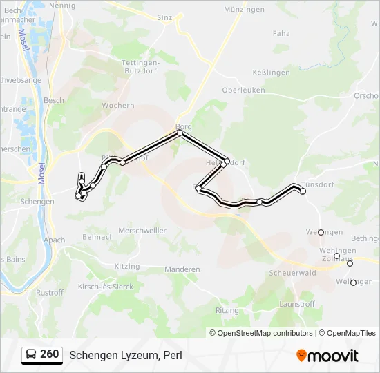 Автобус 260: карта маршрута