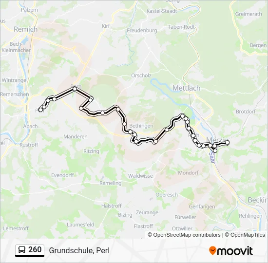 Автобус 260: карта маршрута