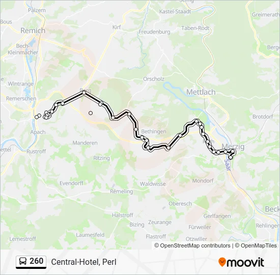 Автобус 260: карта маршрута