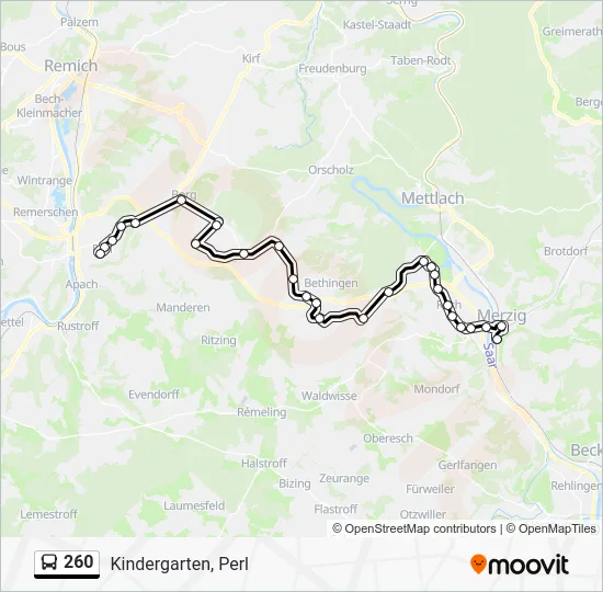 Автобус 260: карта маршрута