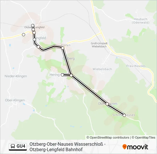 Автобус GU4: карта маршрута