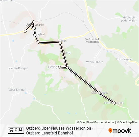 Автобус GU4: карта маршрута