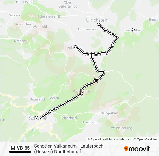 Автобус VB-65: карта маршрута