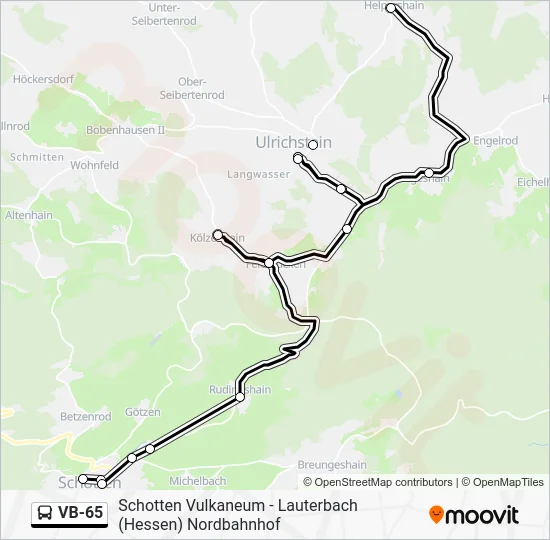 Автобус VB-65: карта маршрута