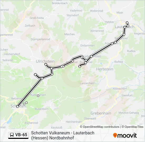 Автобус VB-65: карта маршрута