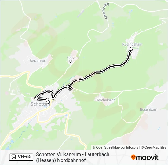 Автобус VB-65: карта маршрута