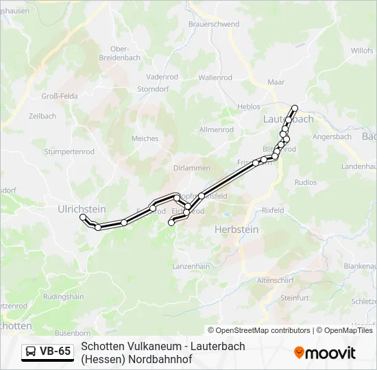 Автобус VB-65: карта маршрута