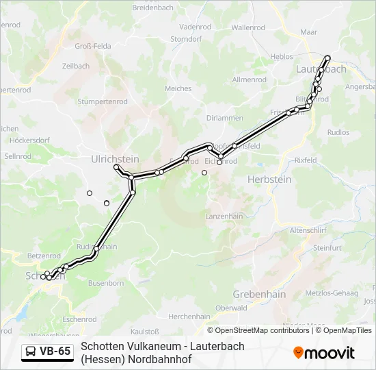 Автобус VB-65: карта маршрута