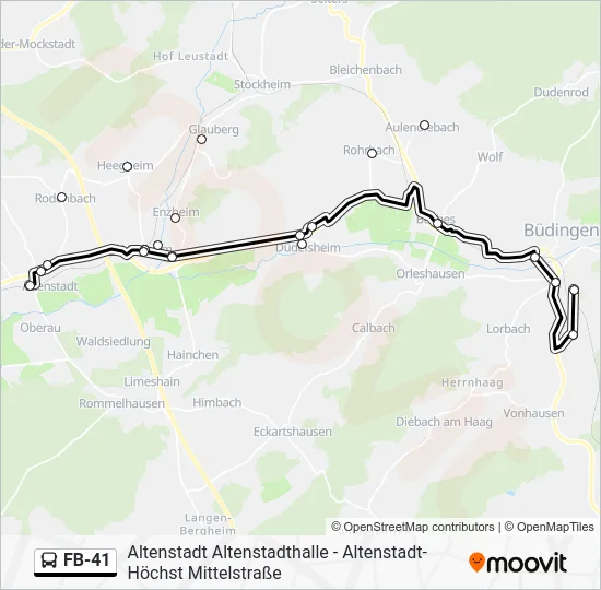 Автобус FB-41: карта маршрута