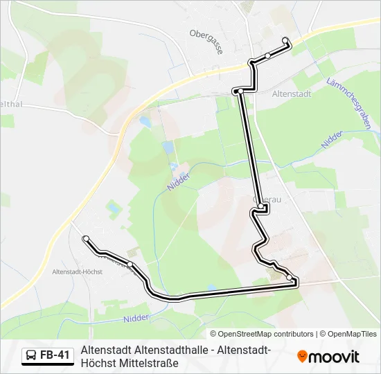 Автобус FB-41: карта маршрута