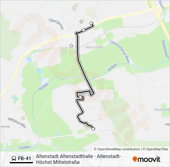 Автобус FB-41: карта маршрута