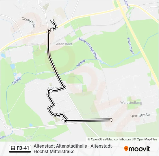 Автобус FB-41: карта маршрута