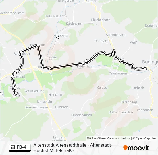 Автобус FB-41: карта маршрута
