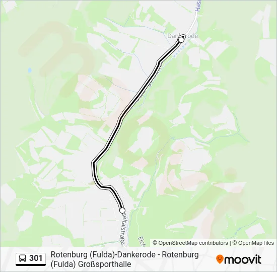 Автобус 301: карта маршрута