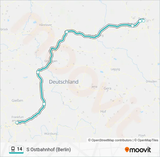 Поезд 14: карта маршрута