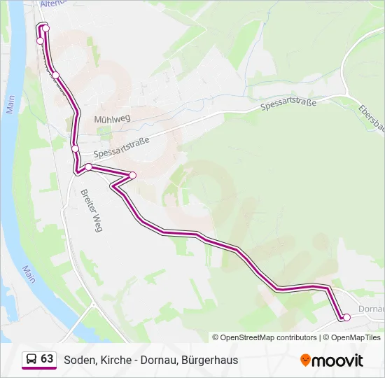 63 Bus Line Map